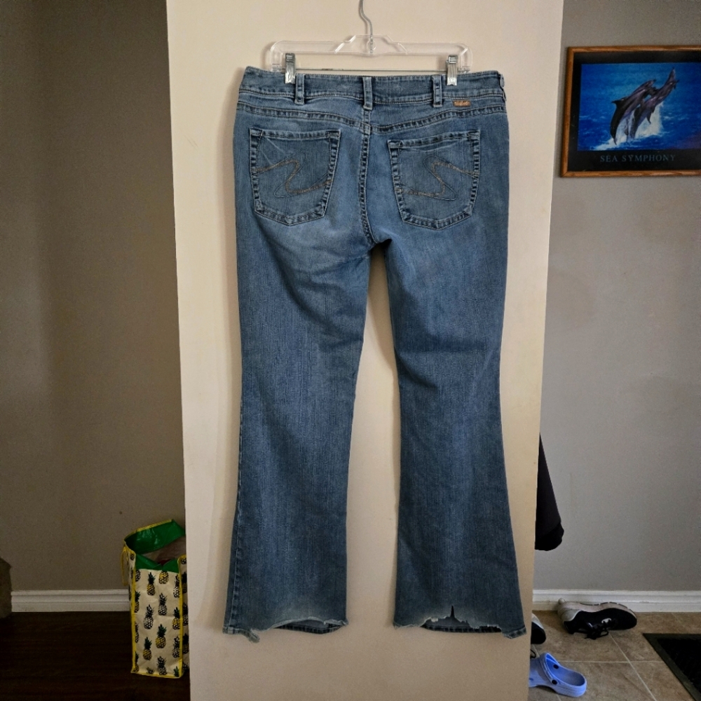 Women's Silver Julia Bootcut Western Curvy Mid Rise 36 / 34 Plus Jeans